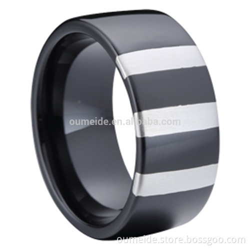 OEM china supplier new design jewelry black arabic mens ceramic ring